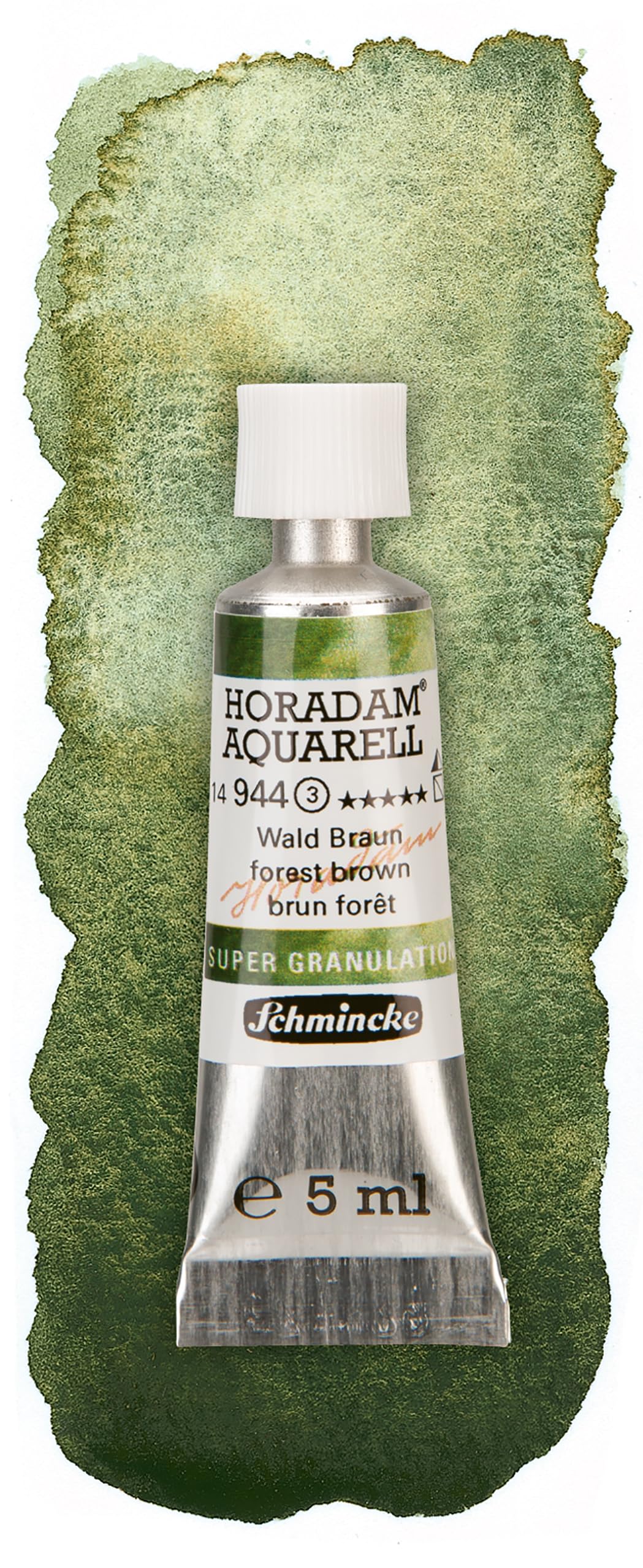 Schmincke 944 Forest Brown Horadam Aquarell, Super Granulation, Forest Brown, 5 Ml, Very Strong Granulating Colours, Finest, Super Granulating Watercolour Paints