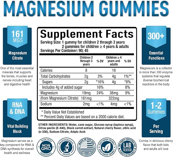 Purely Optimal Magnesium Citrate Gummies - Calm, Sleep & Digestion