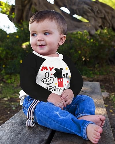 Miniatura 5 de Luke & Lulu First Birthday Outfits for Baby Boys Shirts - Mouse Theme, One, 1st Birthday