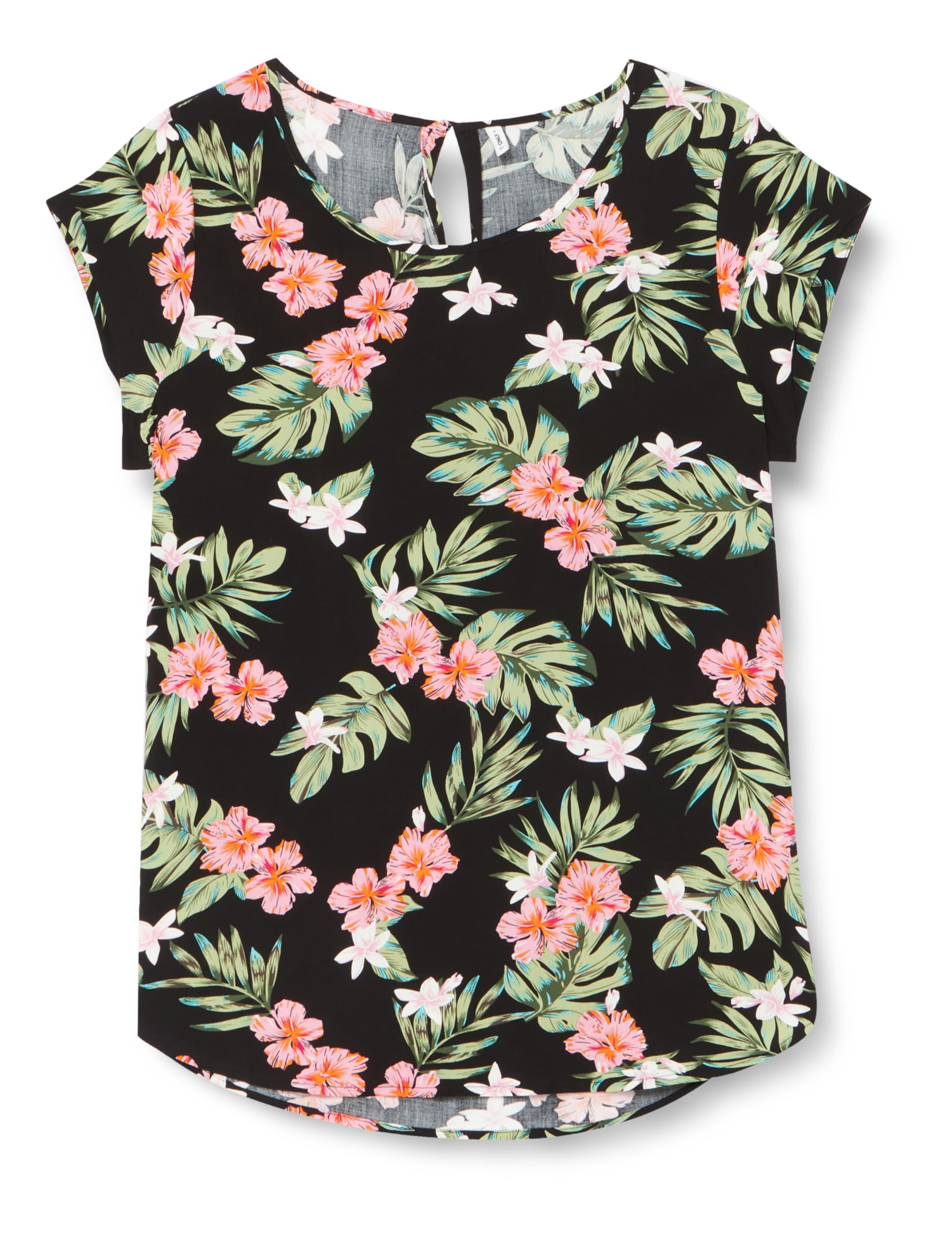 ONLY Onlnova Life Vis S/S Top AOP, Black, 10