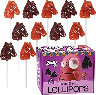 Horse Suckers - 12 Horse Lollipops Individually Wrapped - Horse Party Favors for Horse Birthday Party, Western Cowboy Party Favors, Farm Themed Party Favors, Kentucky Derby, Horseback Riding