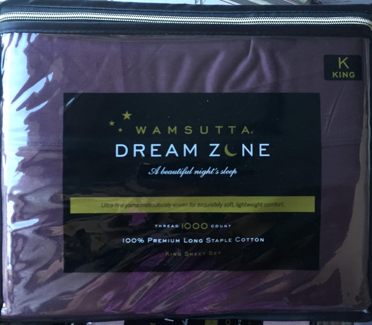 Wamsutta Dream Zone Plum King Sheet Set 1000 Thread Count