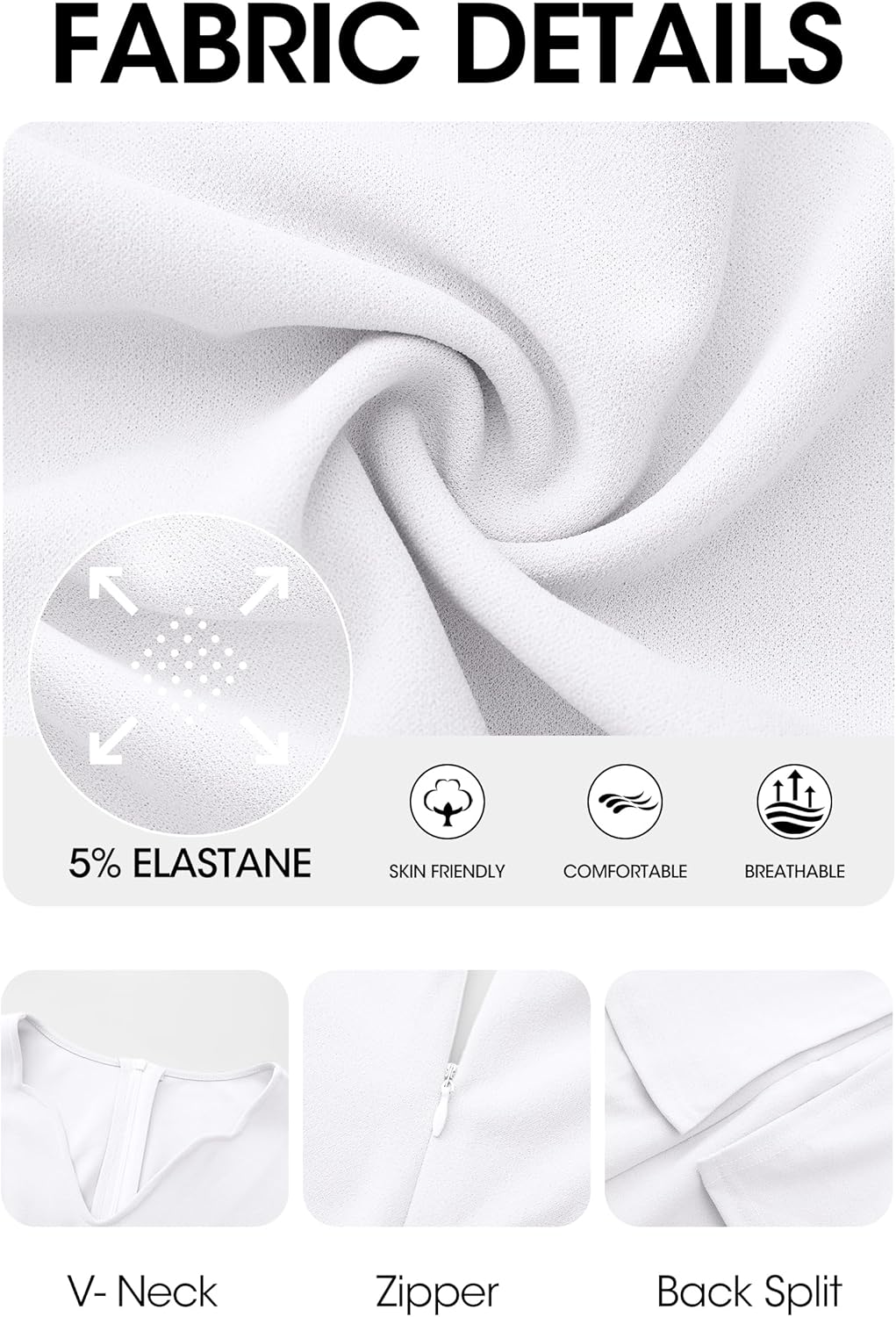 Runwind Plus Size Dress for Curvy Women Church Work Bodycon Dresses Vintage Peplum 3/4 Sleeve Sheath Pencil Dress - Image 6