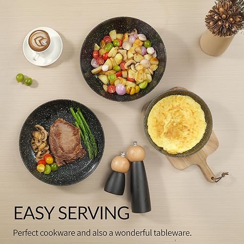 Miniatura 7 de Juego de 21 utensilios de cocina de cerámica, sartén de cerámica antiadherente, juego de ollas y sartenes con mango extraíble, juego de sartenes