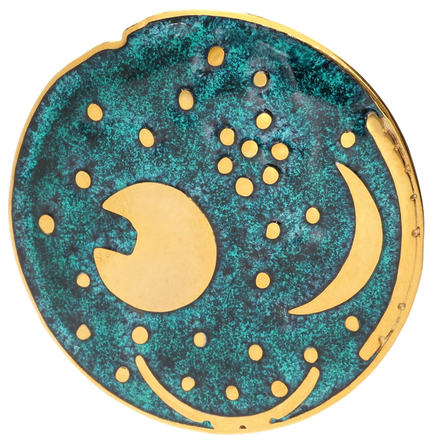 trendor Damen-Kette Himmelsscheibe von Nebra Silber grün/gold ⌀ 30 mm 21453 | modische Halskette mit Anhänger, Symbolschmuck für Frauen, Geschenk mit Bedeutung,