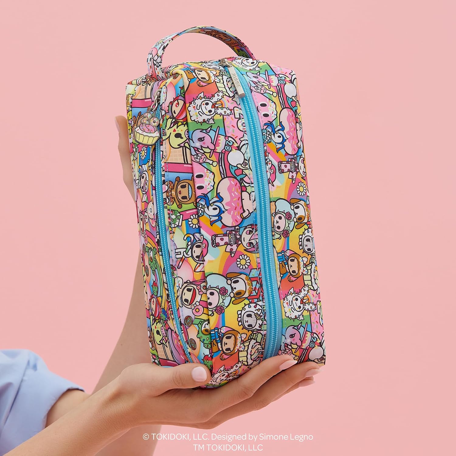 JuJuBe x tokidoki 20th Anniversary Celebration Be Dapper Toiletry Cosmetic Bag, Cute Zippered Pouch Bag for Women and Girls, Ideal Organization for Travel, Luggage, School, Work, Machine Washable