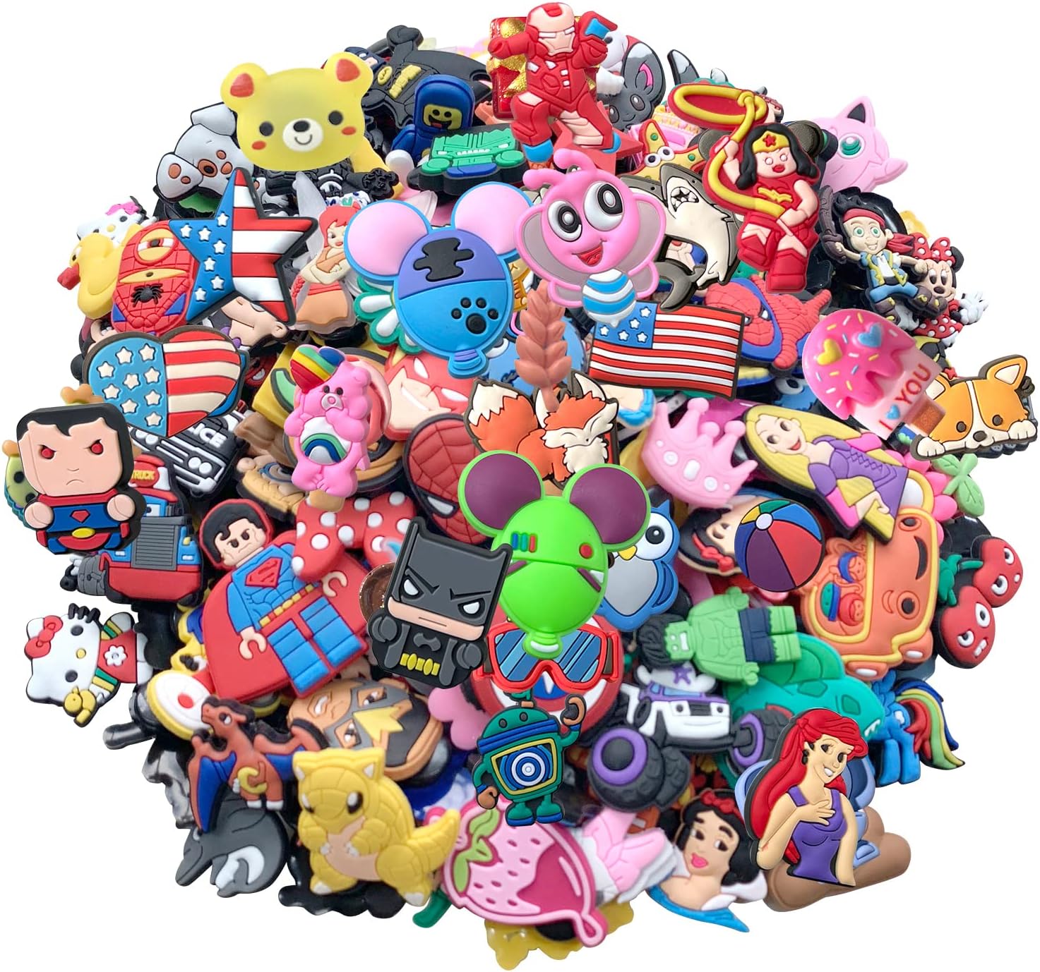BesMakerCartoon Harry Mario Hero Shoe Charms Video Game Film PVC Charm for Clog Shoes & Bracelets Wristband Party Christmas Gifts