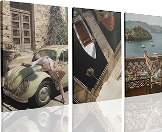 UCRAASDEB Fashionable Women Wall Décor, Mediterranean Coast Landscape Wa...