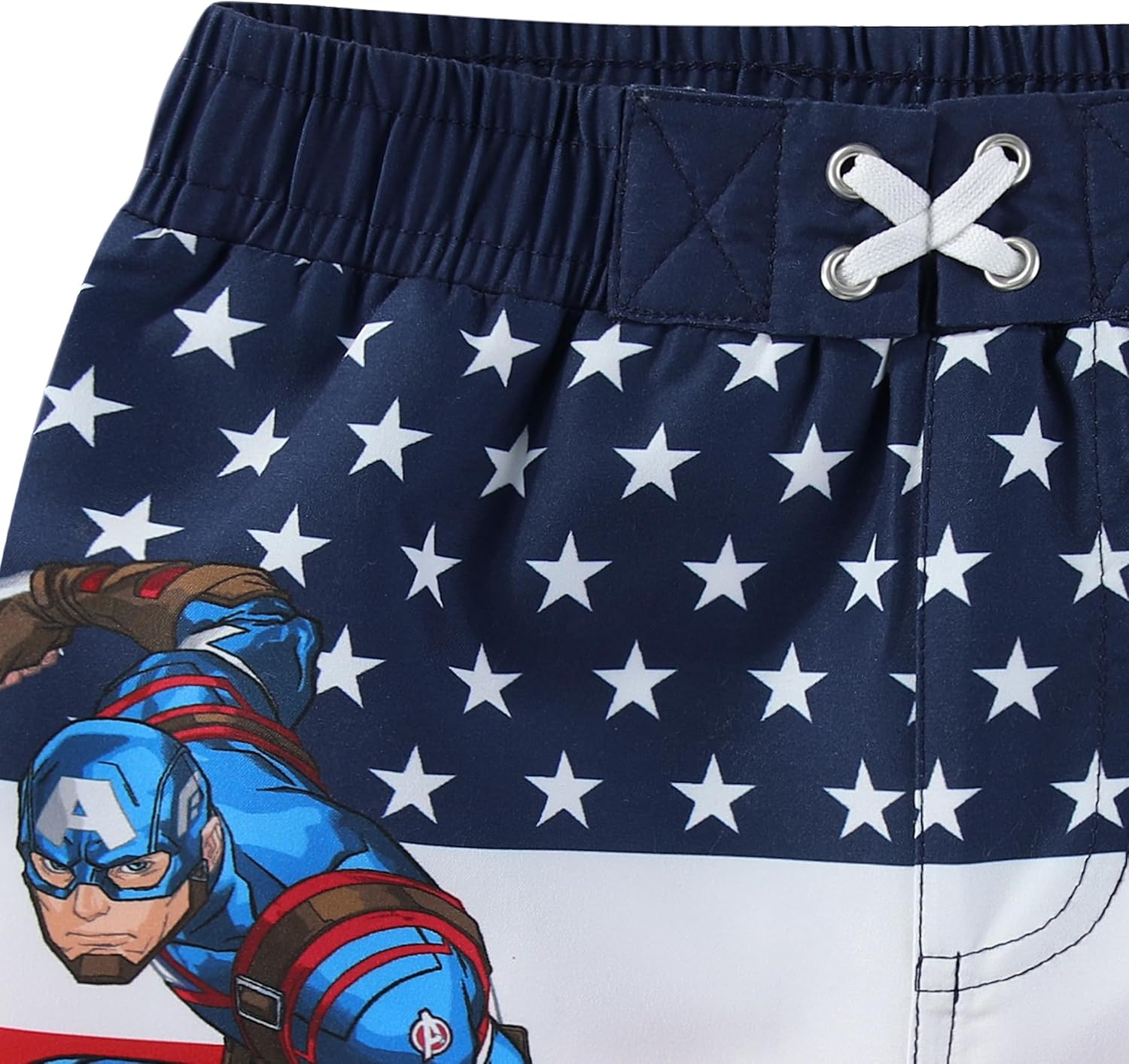 Marvel Captain America Boys UPF 50+ Rash Guard and Swim Trunks Shorts Swimwear Set Swimsuit for Toddler and Big Kids