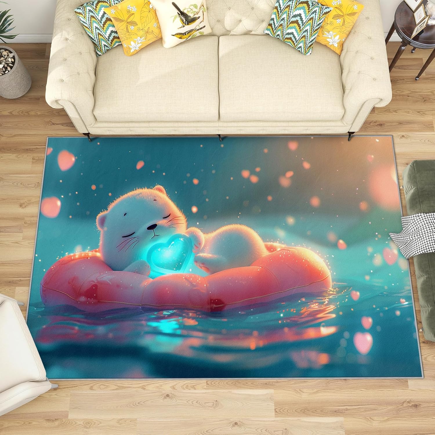 Cat Rugs Room Decor - 2x3 Rug - Cat Rug - Cute Cartoon Kitten Area Rug - Kids Boys Girls Nursery Rugs - Kawaii Love Animal Carpet - Soft Washable Non Slip Low Pile Home Decor
