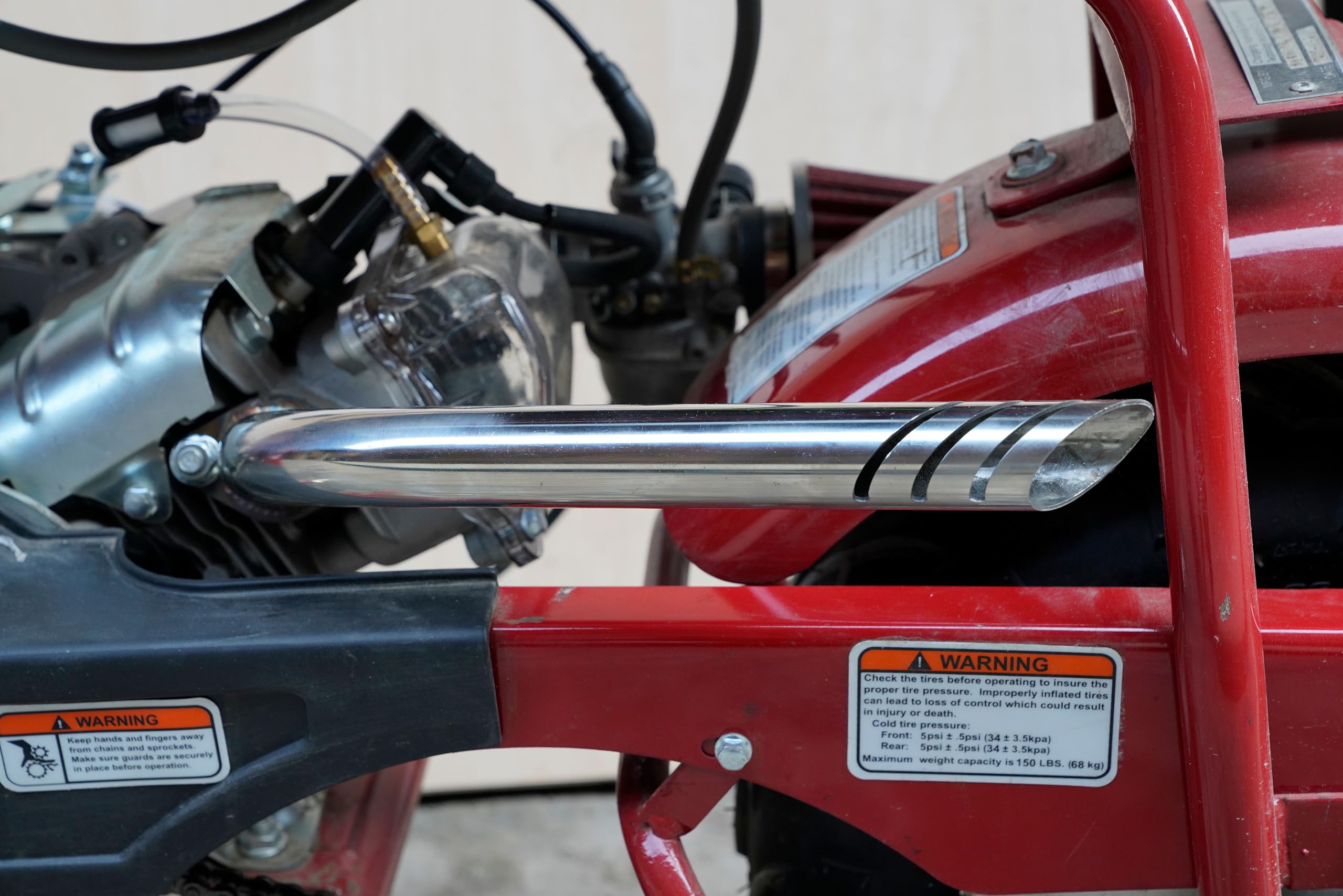 Mini Bike Frame Upgraded Central Rear Exhaust Pipe For Mini Bikes - Fits  Coleman CT100U, Massimo MB100, Predator 79cc/98cc/99cc Engines Minibike  Exhaust Pipe
