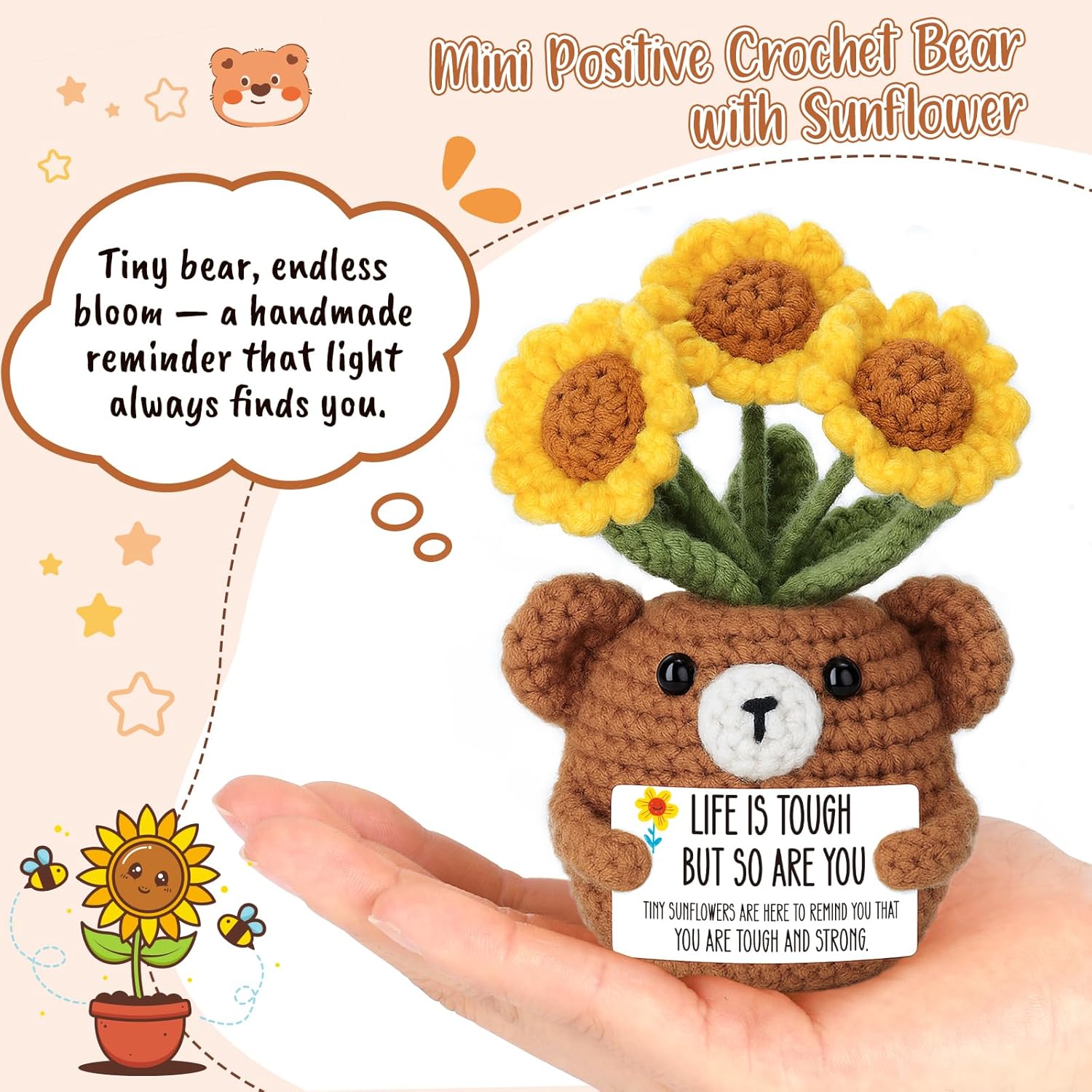 Retirement Sunflower Gifts for Women Inspirational Cheer Thoughtful Nurse Gifts for Women Get Well Going Away Farewell Thank You Gift for Coworker Life is Tough But So are You Office Sunflower Decor - Image 3