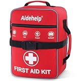 520 Pieces Premium First Aid Kit - Large Emergency Medical Kit for Survival&comma; Car&comma; Home&comma; Travel&comma; Camping&comma; Backpack&comma; Hiking&comma; School &lpar;Red&rpar;