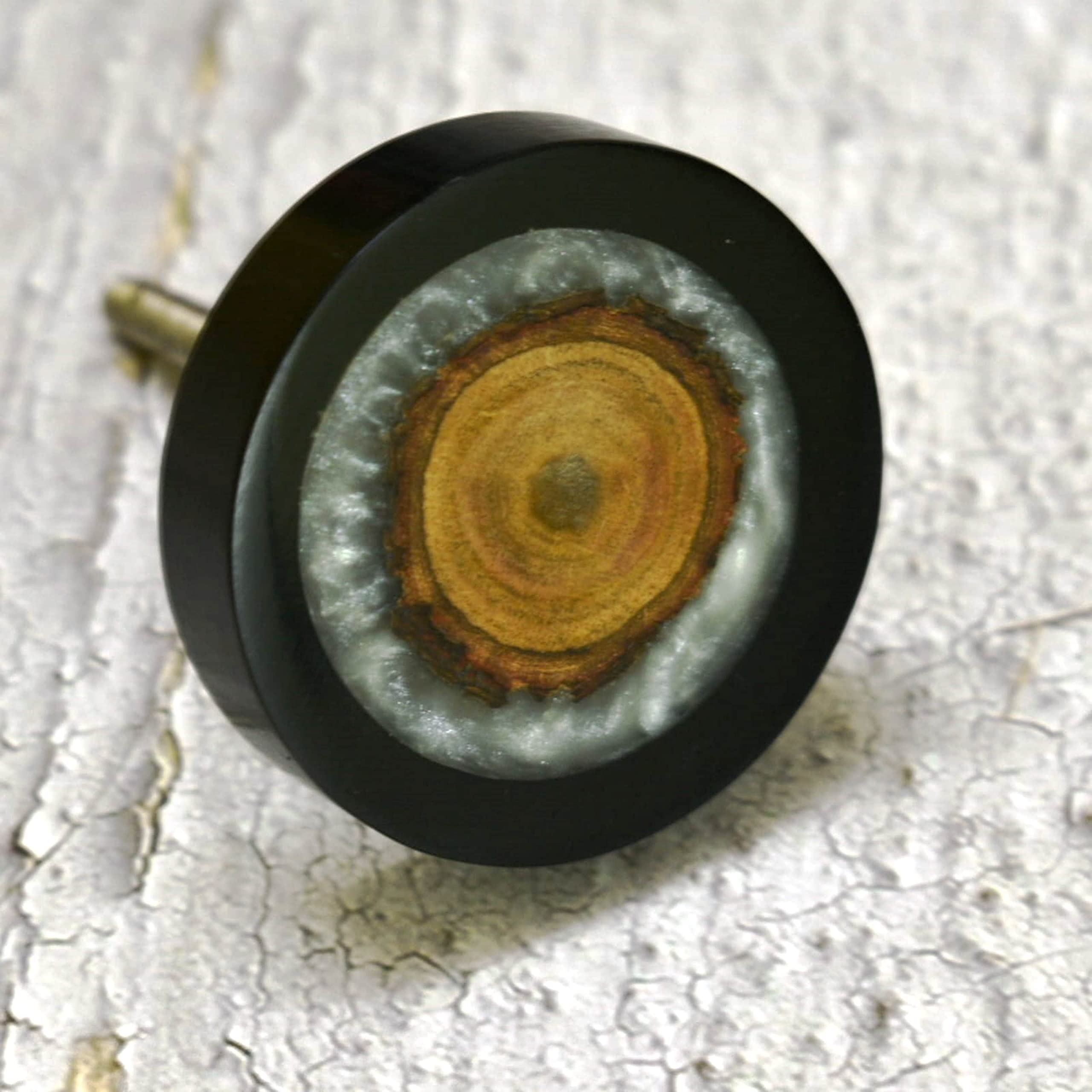 ARTISNO Three Tone Gold Designs Wood Resin Door Knobs, Vintage, Shabby Chic, Interior Furniture