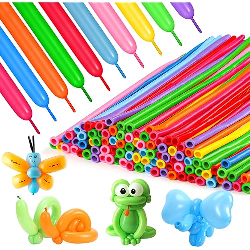 260 Long Balloons 100pcs Twisting Balloons 10 Assorted Colors for Animals Model Birthday Wedding Party Decorations