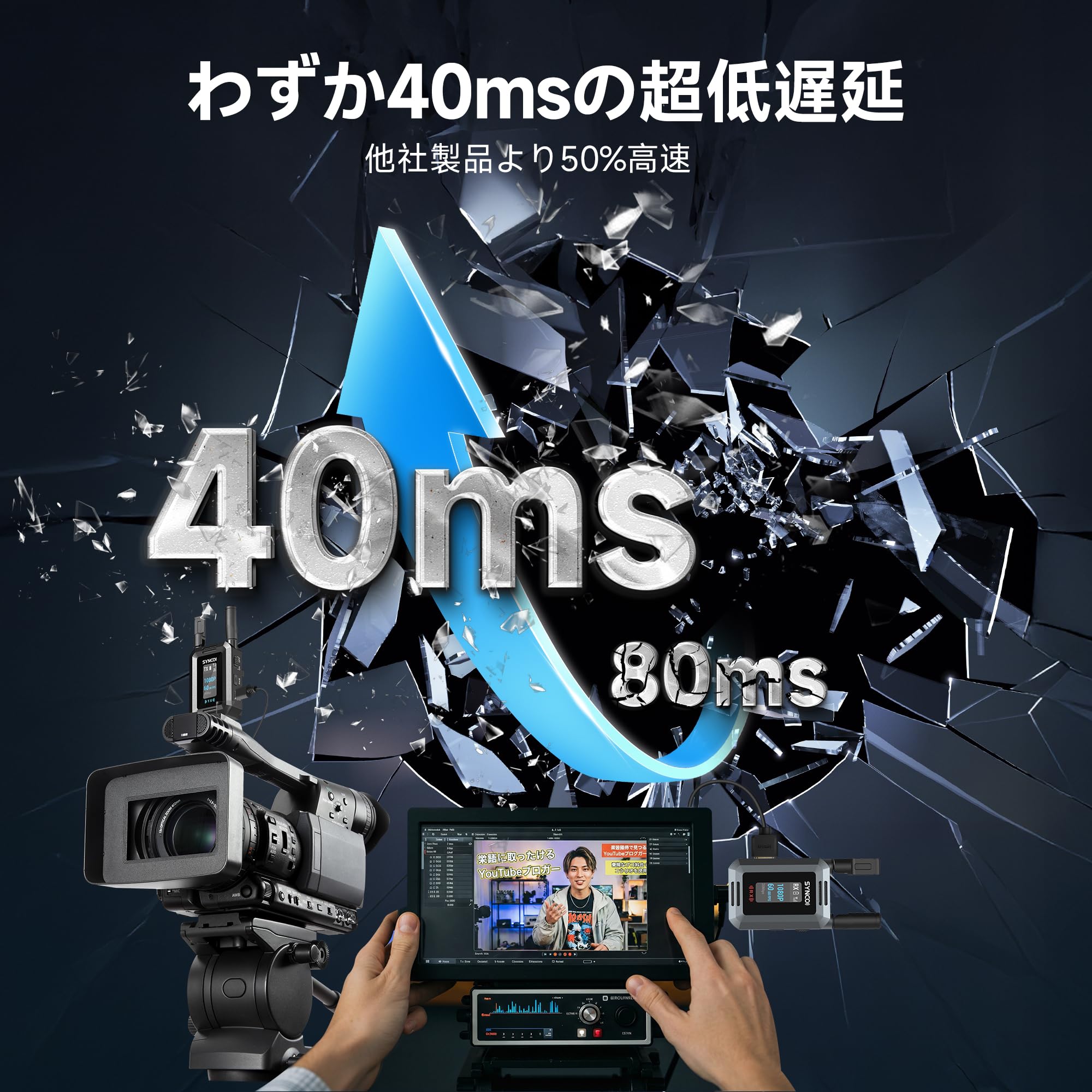 Amazon.co.jp: SYNCOワイヤレス映像伝送システム XVision 1080P 60FPS