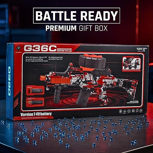Miniatura 5 de G36C Electric Gel Blaster - Rifle táctico automático de salpicaduras con alcance y stock ajustable
