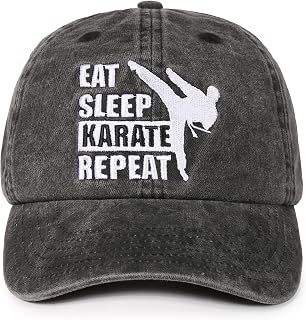 InnoBeta Karate Gifts for Men, Martial Arts Embroidered Cap - Dark Grey