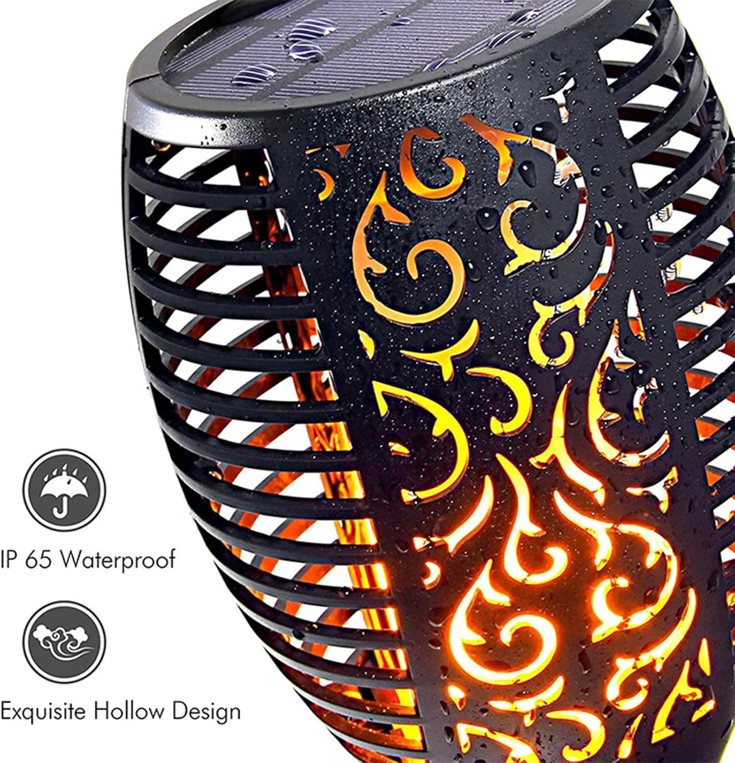 4 Pack Larger Solar Torch Lights with 96 LED, IP65 Waterproof Outdoor Flickering Flame- Perfect for Garden,Yard,Patio,Halloween,Camping and Party Decorations