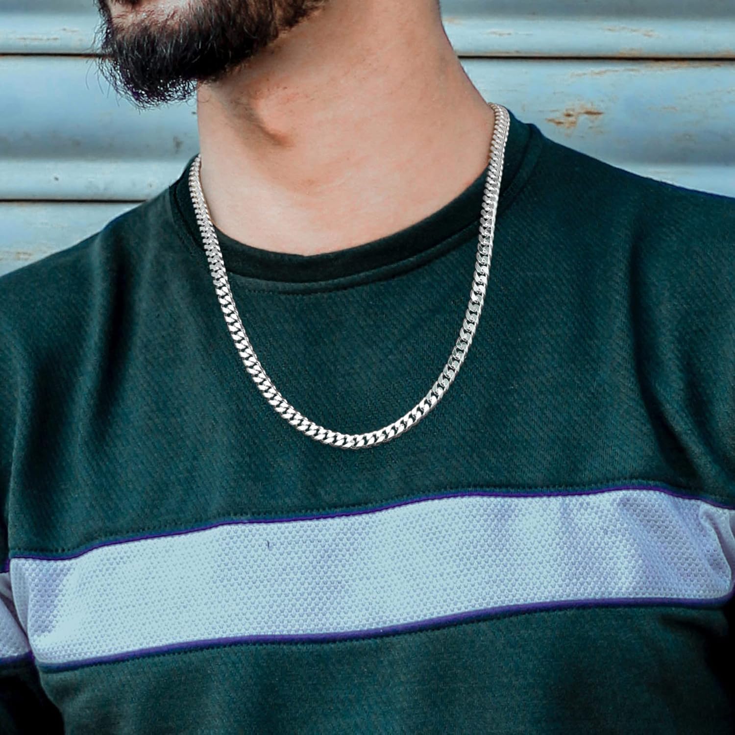 OCHCOH 925 Sterling Silver Clasp 3mm3.5mm4mm5mm7mm Cuban Link Chain Necklace for Men Diamond Cut Silver Chain Necklace for Women 16 18 20 22 24 26 28 30 Inch - Image 5