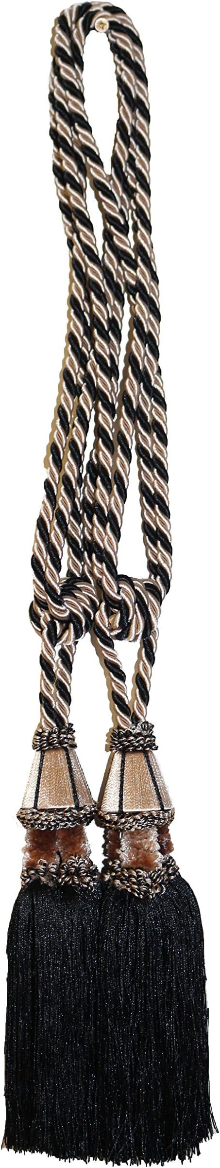 Ralcim TieBack Tassel Midnight Ideal For Curtains & Tapestries (Black)