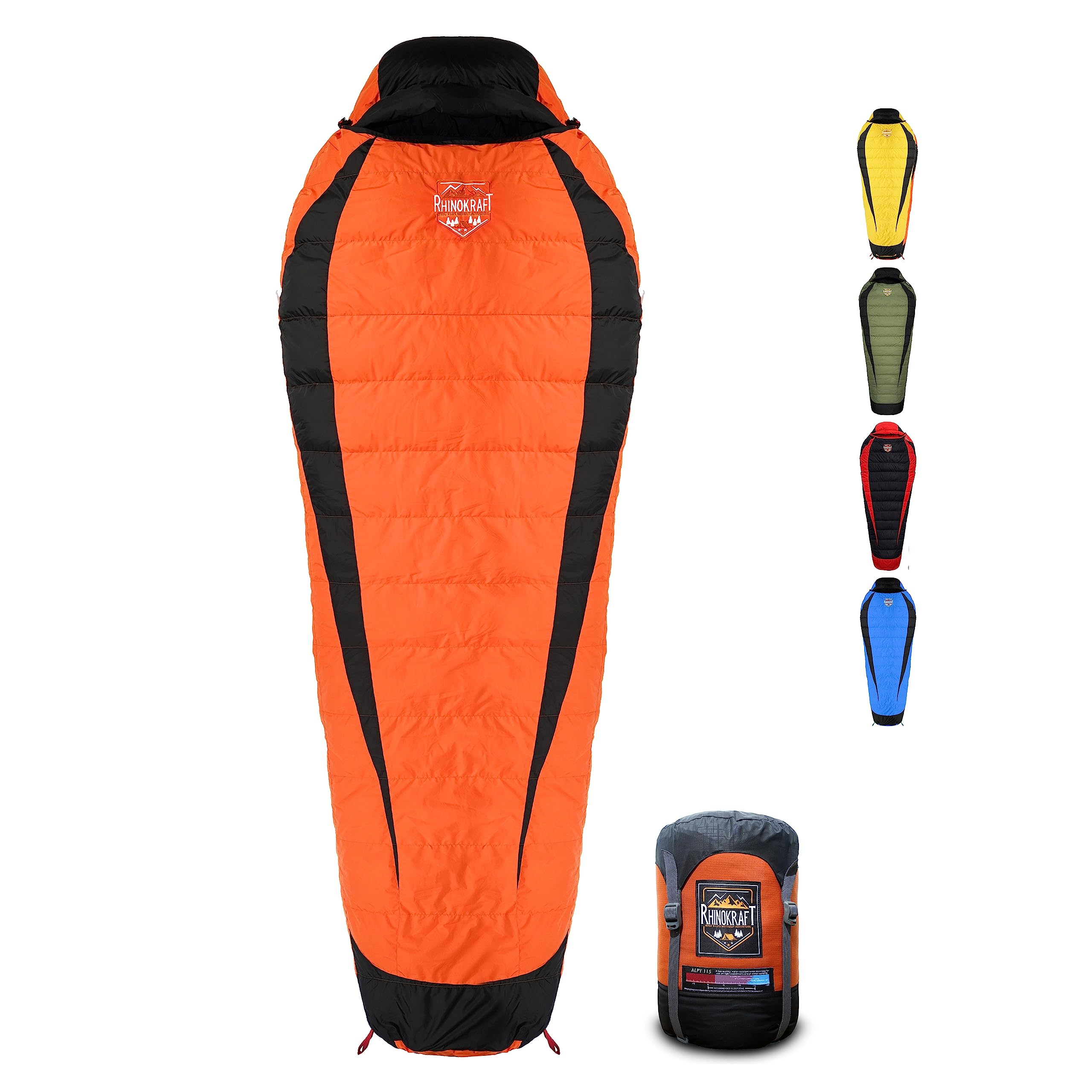 RhinoKraft -10 Degree Mummy Down Sleeping Bag for Adults | Lightweight with Compression Sack | 4 Season | Trekking, Camping, Mountaineering and Other Outdoor Activities | Alpy115 (B0C82Z4X24) Amazon Price History, Amazon Price Tracker