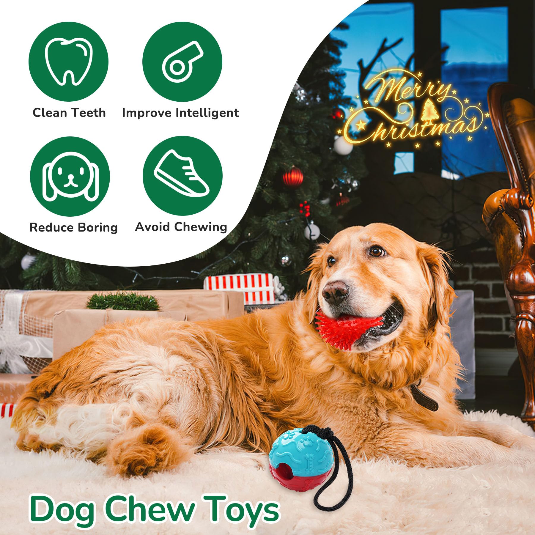 Zeaxuie Heavy Duty Various Dog Chew Toys for Aggressive Chewers - 9 Pack Value Set Includes Indestructible Rope Toys & Squeaky Toys for Medium, Large & X-Large Breeds (Magic Mat)