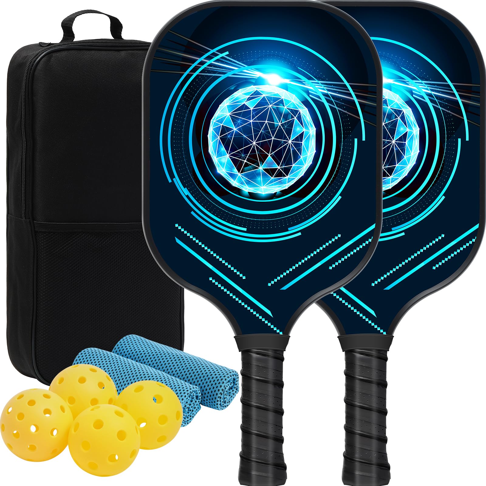 Lot De 2 Raquettes De Tennis Léger Roses En Fibre De Verre Approuvées Par L'USAPA Pour Femme, Avec Poignée Antidérapante, 4 Balles De Tennis Léger, Pour Débutants