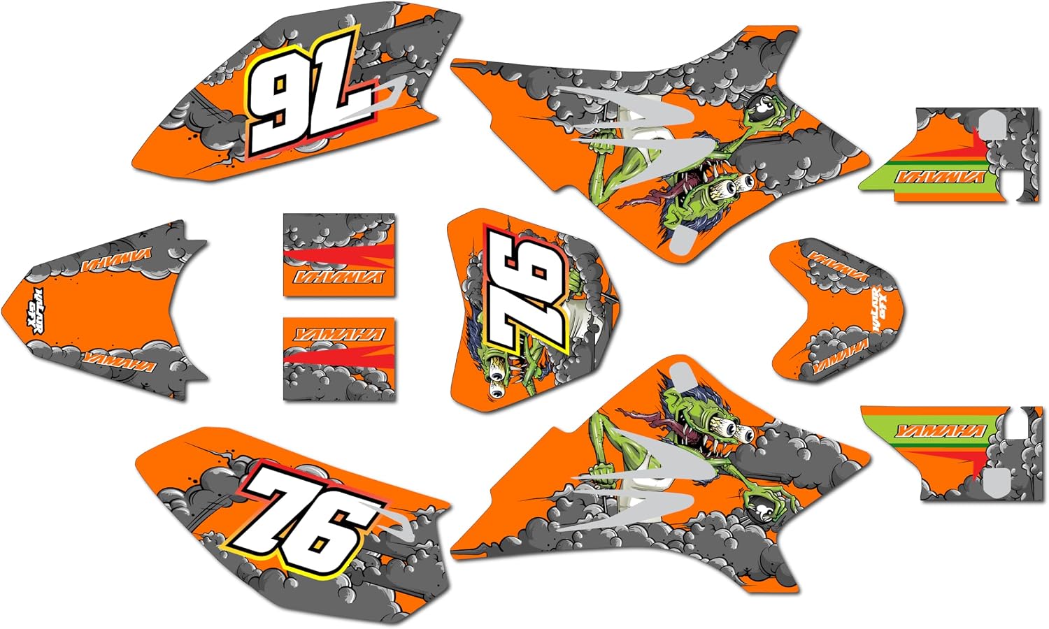 Graphics Kit for Yamaha TT-R50 (2006-2023) TT-R50E TTR50 lunatic Series Purple 09 Mil - Dirt bike Custom Racing Graphics Decals Stickers Kit, no-plastics