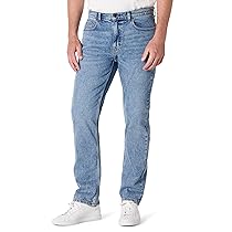 Amazon Essentials Jeans Taglio Dritto Leggermente Elasticizzati Uomo, Lavaggio Chiaro Colorato, 32W ,  28L