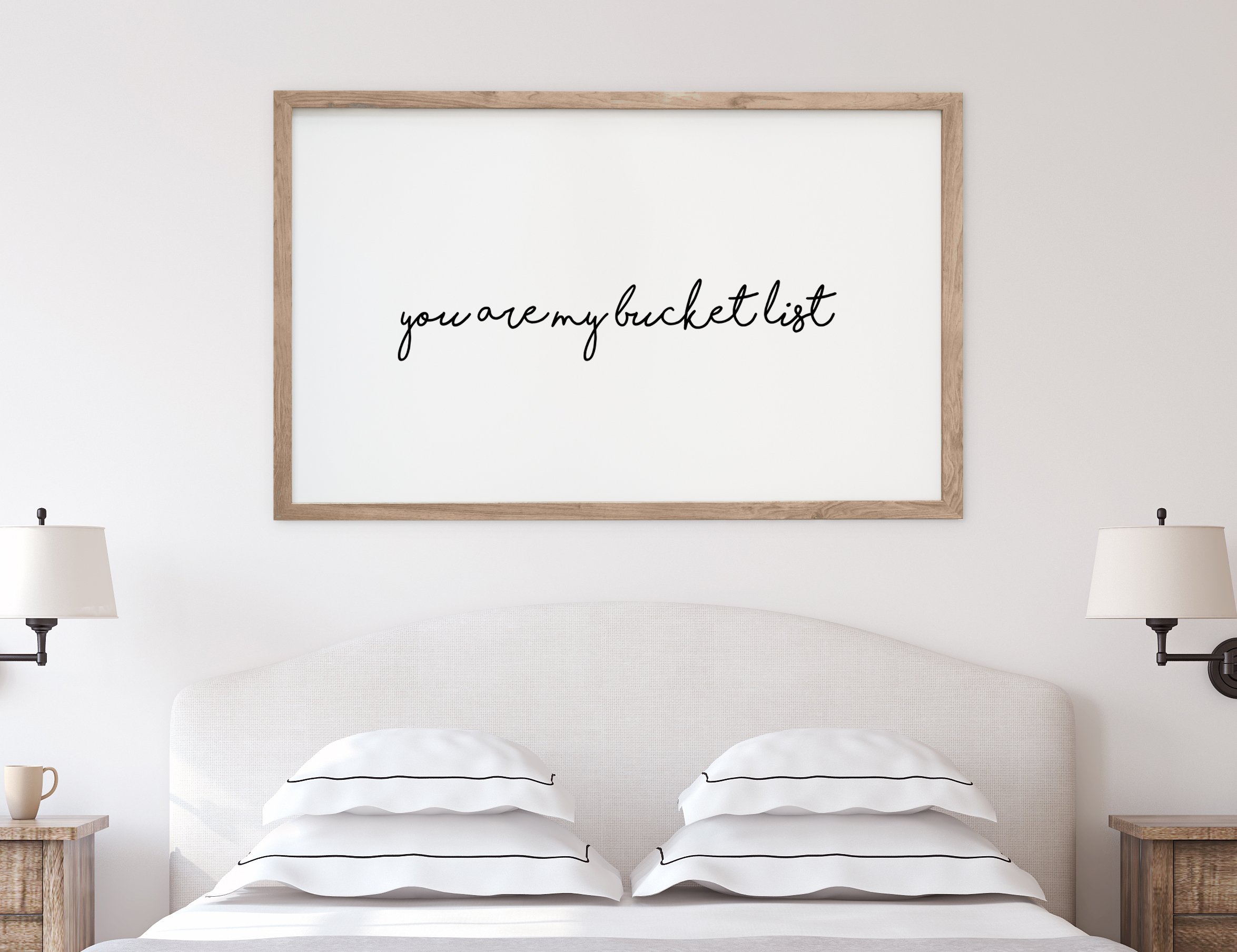 SpecsDecorCo You Are My Bucket List Print - farmhouse artwork - bedroom artwork - romantic wall decor - FRAME NOT INCLUDED (18 x 12 Inches)