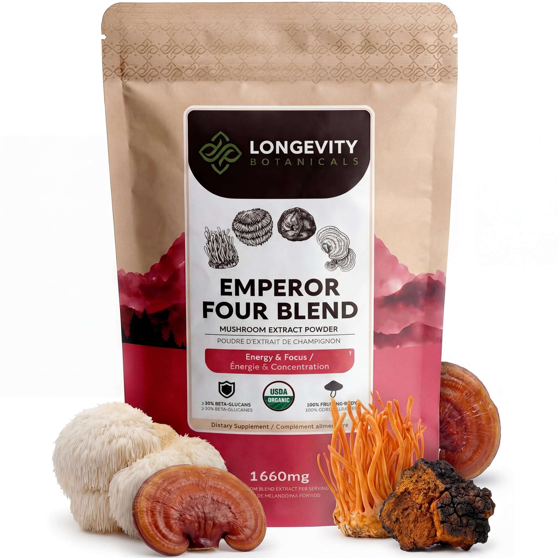 Organic Super Six Mushroom Powder Supplement Extract | Full-Spectrum Blend — Amazon image 14