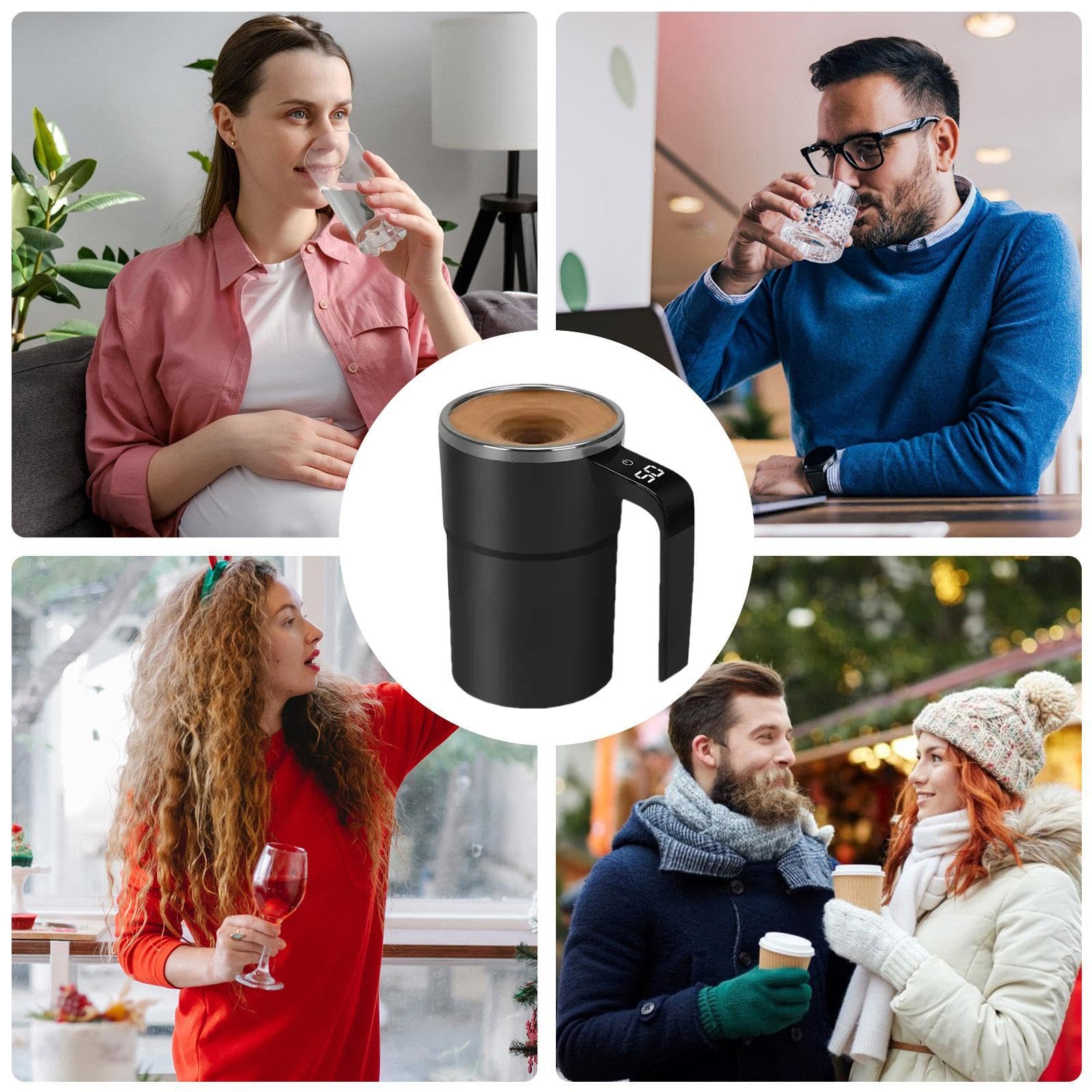 Tazza Mescolatrice Elettrica Auto Mesta - 400 Ml, Display LCD Temperatura, Per Caffè E Bevande Calde