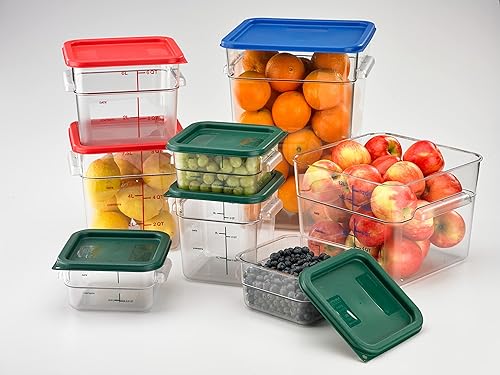 Miniatura 9 de Carlisle FoodService Products Squares - Recipiente cuadrado para almacenamiento de alimentos con diseño apilable para catering, bufés, restaurantes,