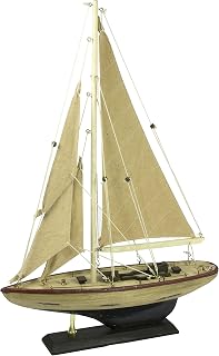 Nauticalia - Yate de Estanque (30 cm, con Casco Envejecido), Color marrón