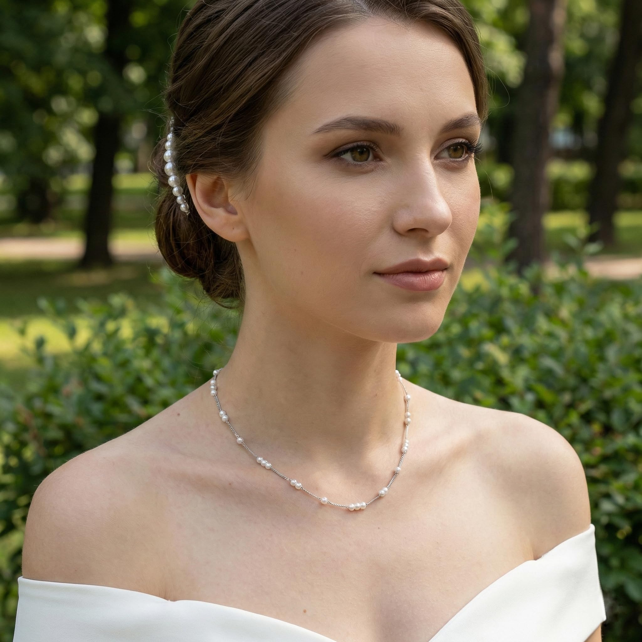 Schöner-SD Collana di perle coltivate in argento 925 con perle d'acqua dolce