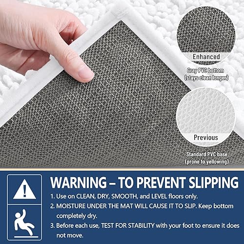 Miniatura 5 de Arotive - Alfombra para el baño de felpilla, extrasuave, gruesa, absorbente, peluda, antideslizante, lavable en lavadora, apta secadora, afelpada,