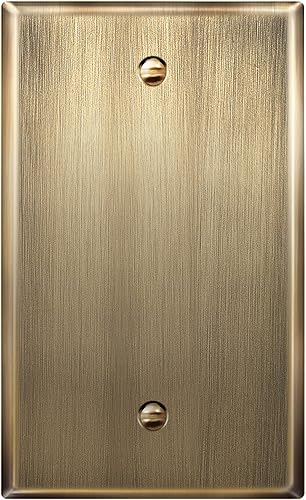 Miniatura 24 de ENERLITES Placa de Pared Metálica para Dispositivo Ciego, Resistente a la Corrosión, Tamaño Estándar 1-Gang 4.50" x 2.76", Acero Estampado con NEGRO