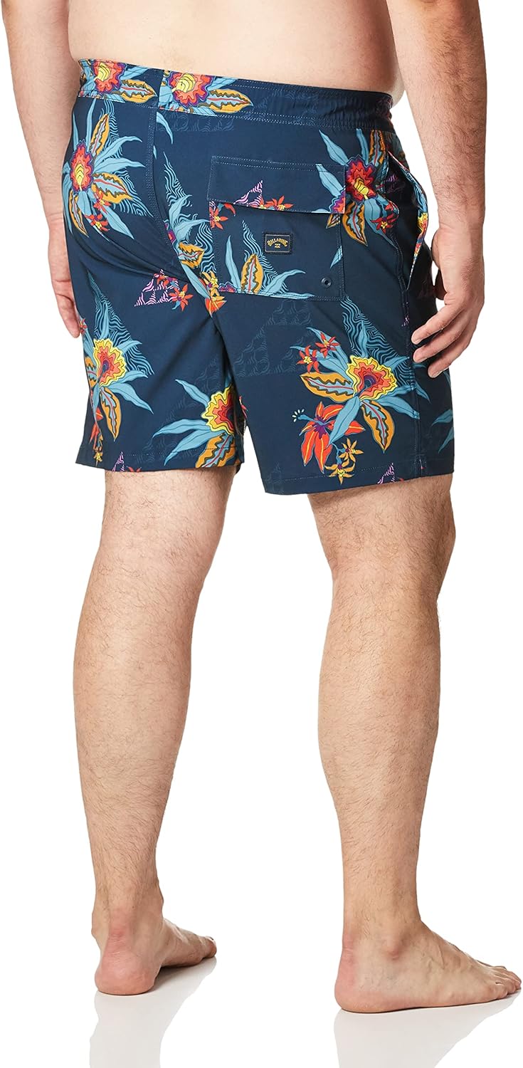 Billabong Men's Elastic Waist Stretch Sundays Layback Boardshort Swim Short Trunk, 17 Inch Outseam