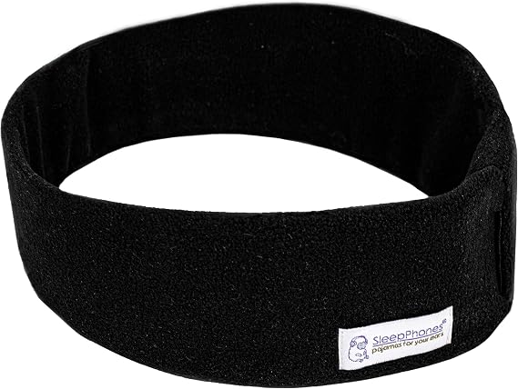 SleepPhones Wireless Sleep Headphones By AcousticSheep V8 | 24-Hour Battery | Original And Most Comfortable Bluetooth Headphones For Sleeping (Large, Midnight Black Fleece)