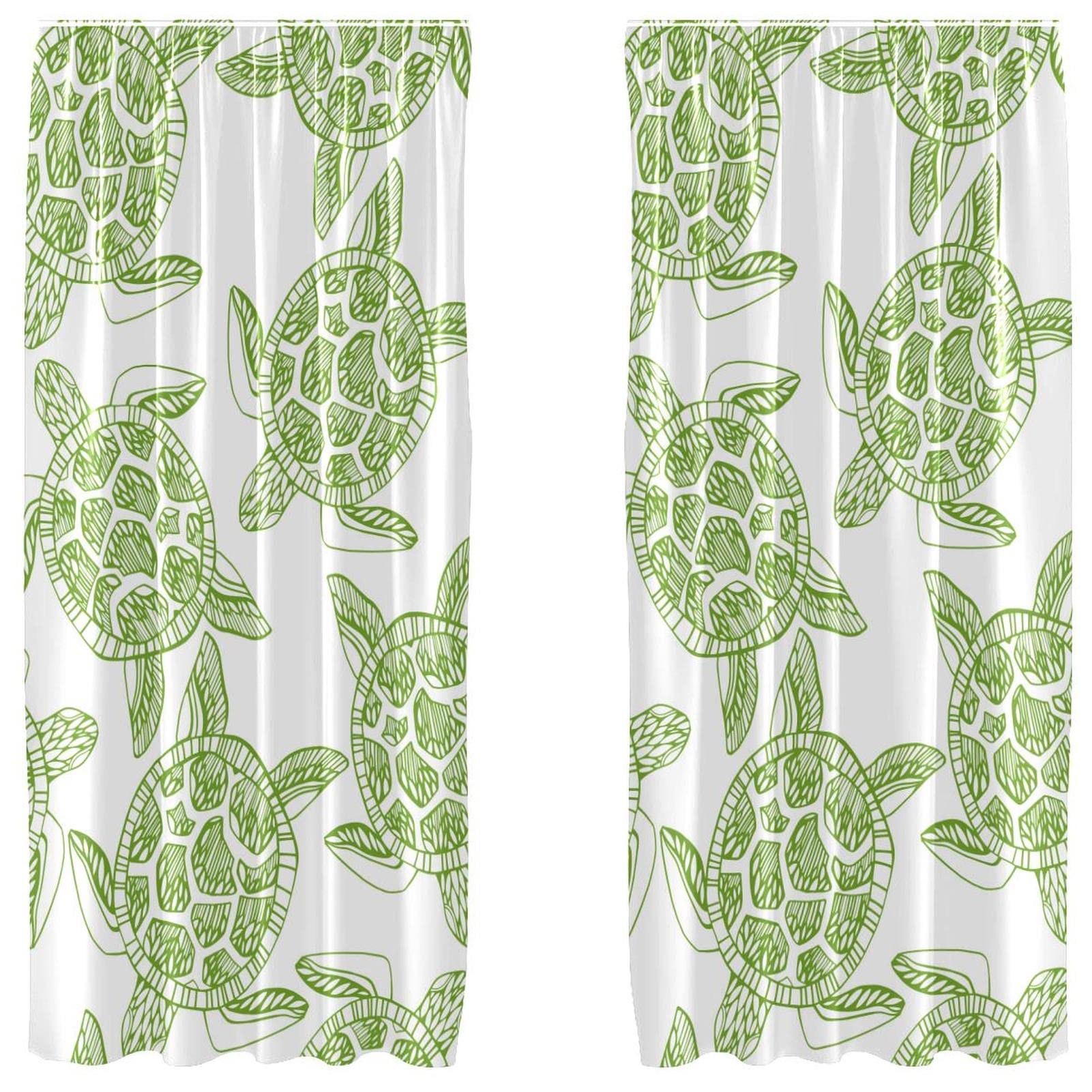 Paneles de cortina verde claro de 55x84 pulgadas que aportan luz y estilo boho a tu dormitorio