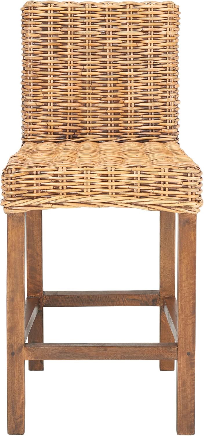 Safavieh Home Tobie Honey Brown Wash Rattan 24-inch Counter Stool