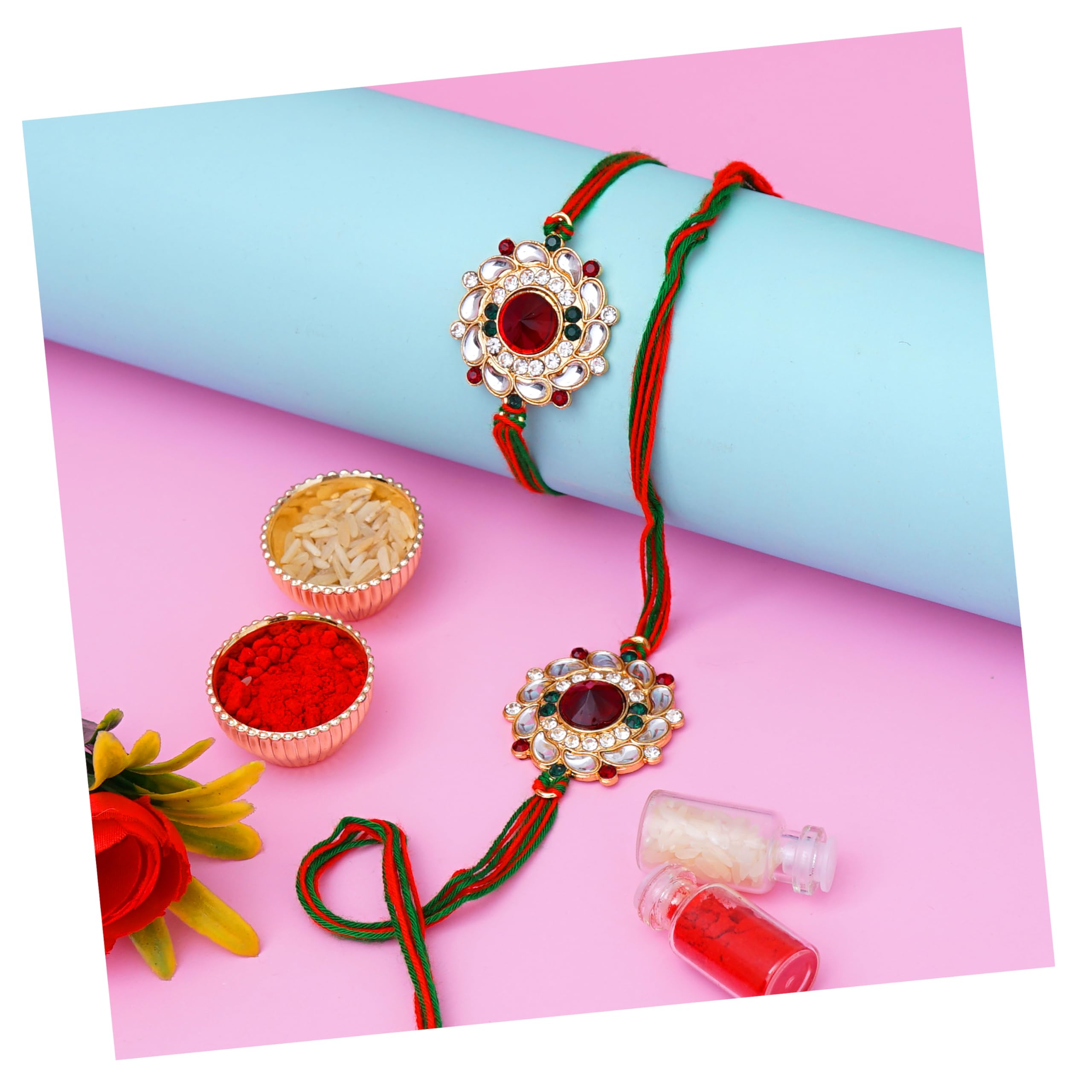 Viditi Rakhi For Bhai Bhaiya | Set of 2, 3 Rakhi for Brother Combo Set, Religious Designer Rakhi with Roli Chawal Pack (Sukkhi Rakhi set) (B0DB5VX7V5) Amazon Price History, Amazon Price Tracker