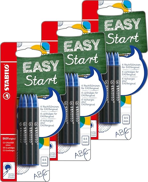 STABILO EASY original Refills  blue (washable) T10  Set of 6
