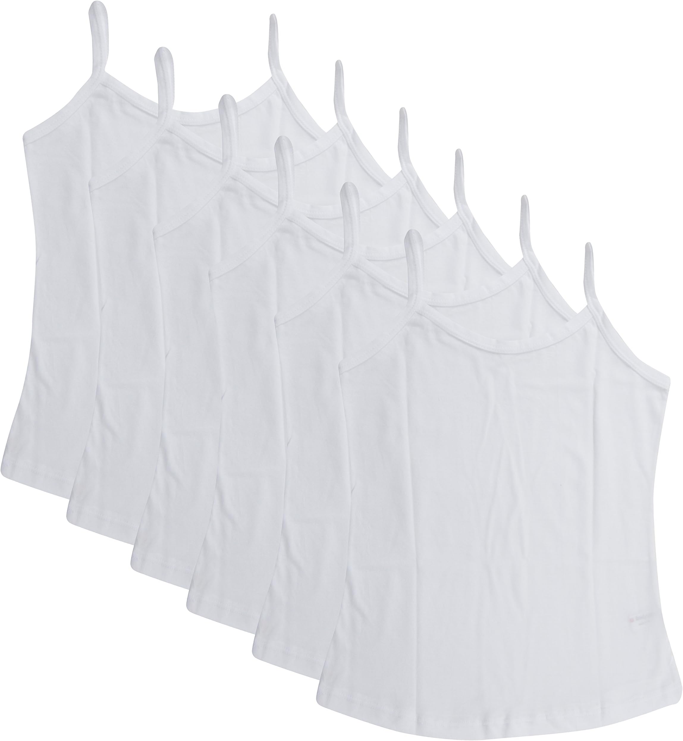 BODYCAREGirl's 100% Cotton Vest Regular Fit Camisole (Pack of 6)