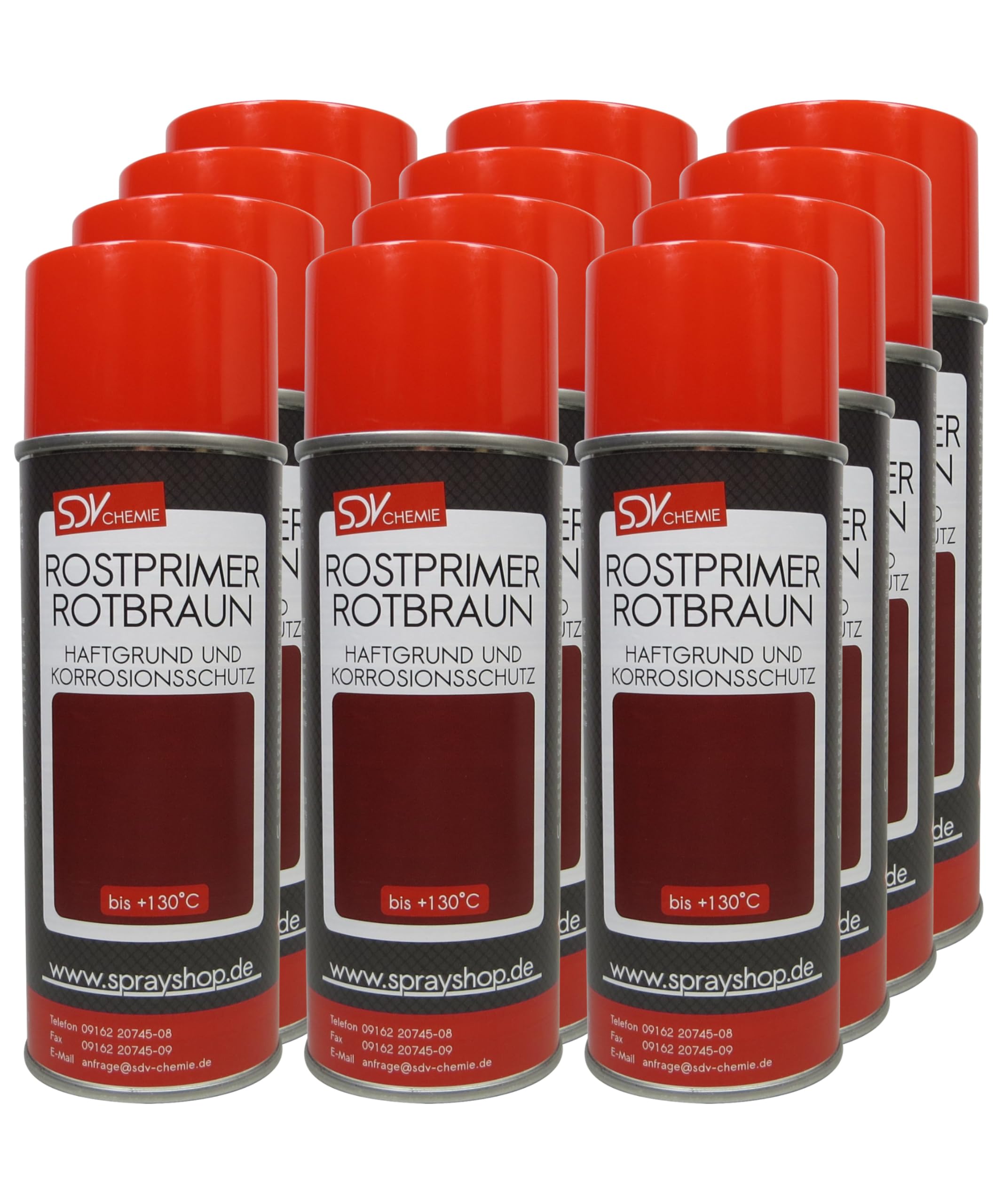 SDV Chemie Haftgrund rotbraun 12x 400ml Acryl Lackspray