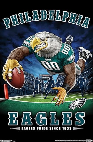 Trends International NFL Philadelphia Eagles - Póster de pared de End Zone 17, 22.375 x 34 pulgadas, versión sin marco