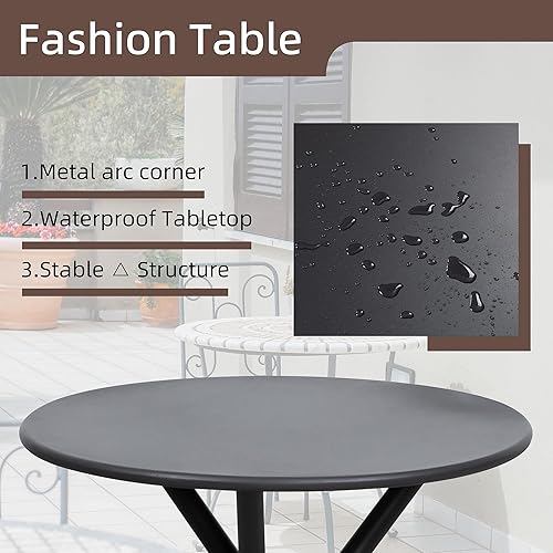 Miniatura 5 de Shintenchi Juego de 3 piezas de bistró de patio, juego de bistró de tela de textileno para exteriores, sillas de porche delantero de tela de