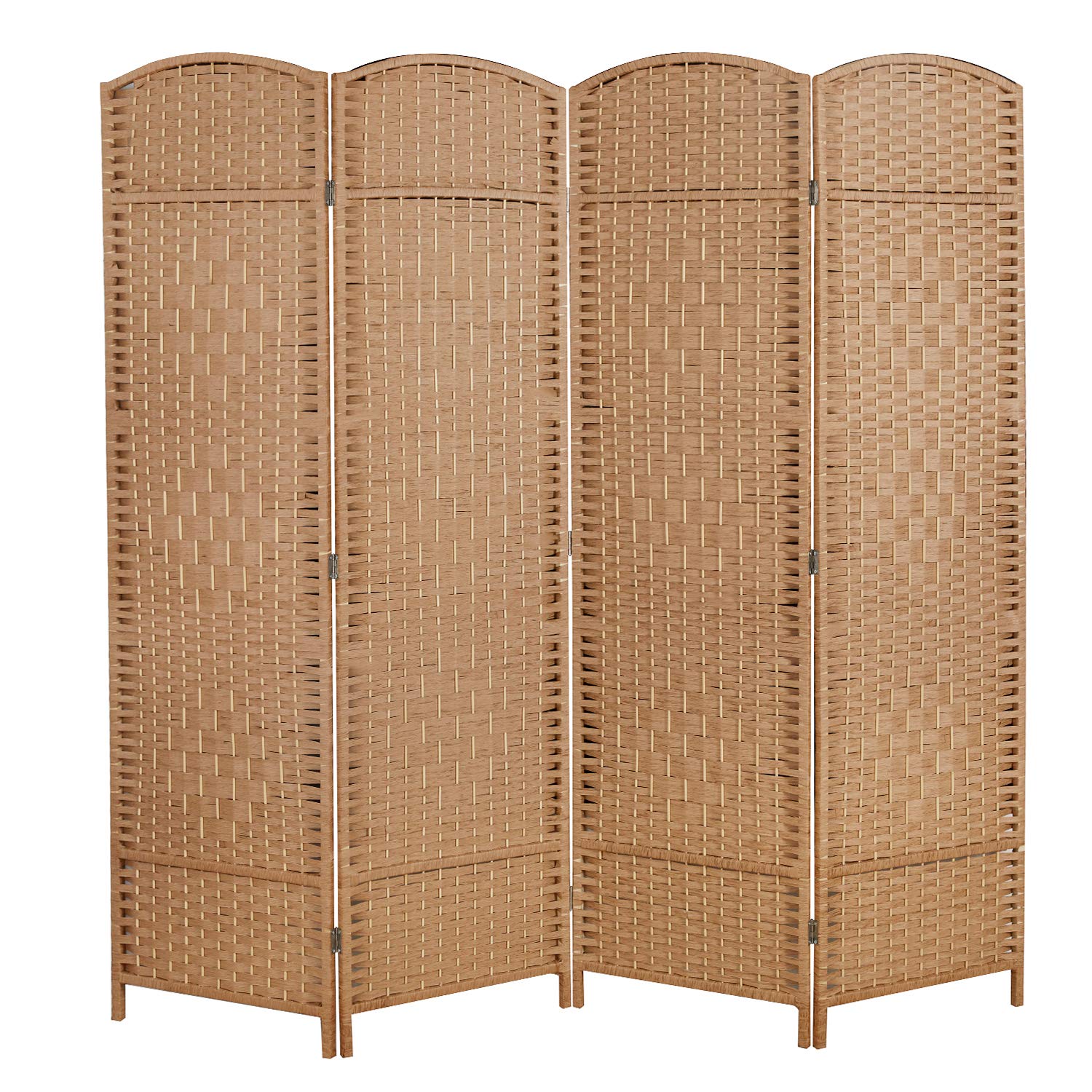 cocosica 6 ft. Tall Room Divider and Folding Privacy Screen, Weave
