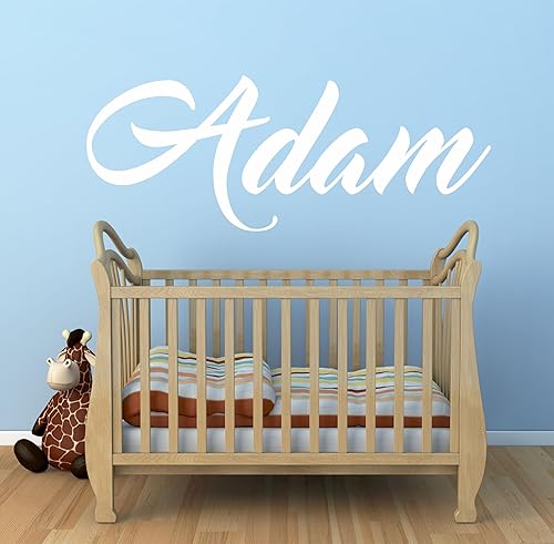 Miniatura 13 de Decor Designs Decals Calcomanía de vinilo para pared con nombre personalizado, diseño cursivo para niñas, decoración de bebé (varias opciones de